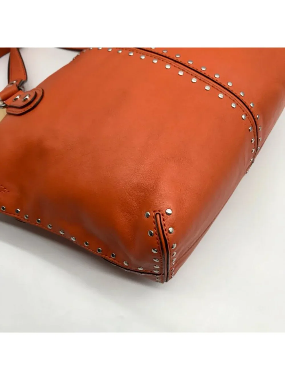 Michael Kors Tangerine Leather Astor Chain Convertible Satchel Bag